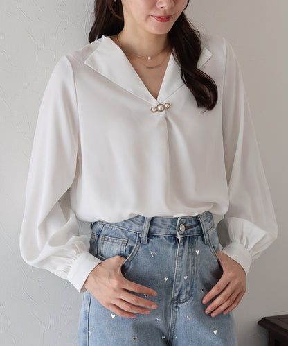 パールモチーフブラウス【ネコポス】