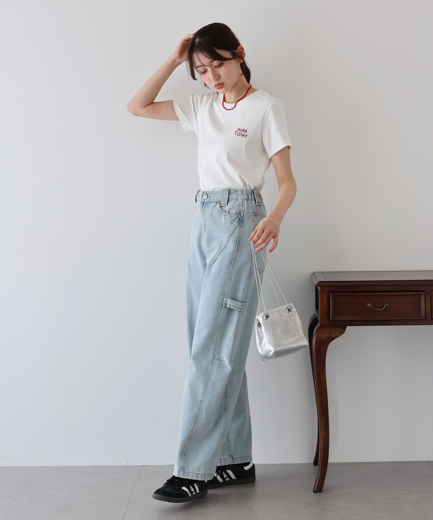 【TIME SALE】ワンポイントロゴ刺繍Tシャツ【ネコポス】