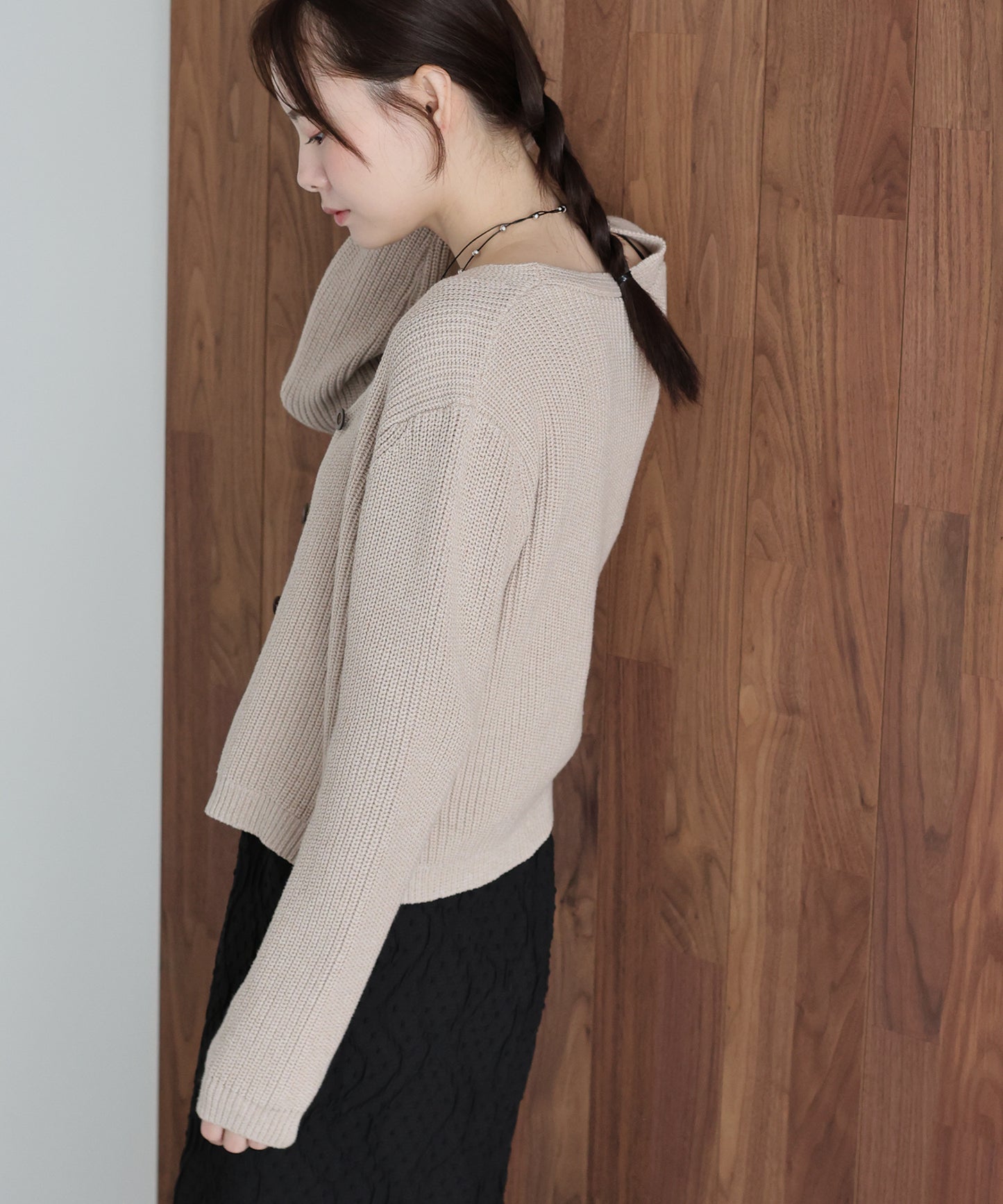 スラブニットＶネックカーディガン