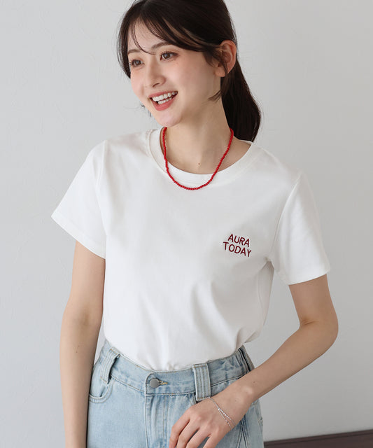 【TIME SALE】ワンポイントロゴ刺繍Tシャツ【ネコポス】