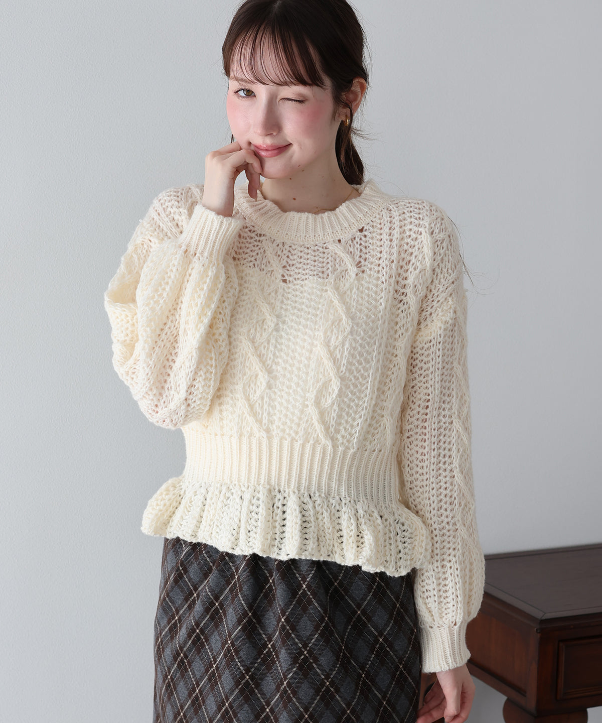 【早割5％OFF】ローゲージペプラムニット
