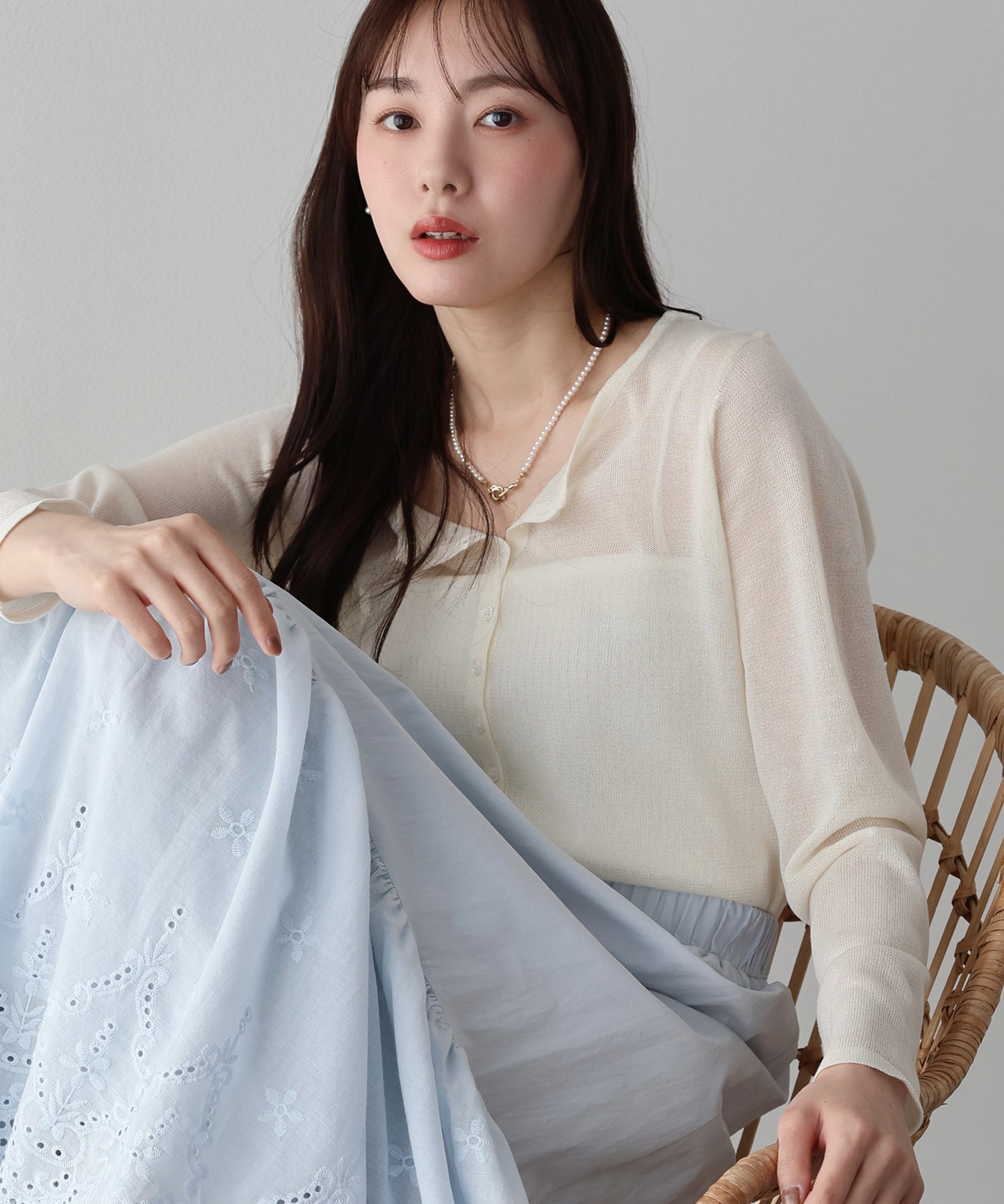 【早割5％OFF】シアーニットカーディガン【ネコポス】