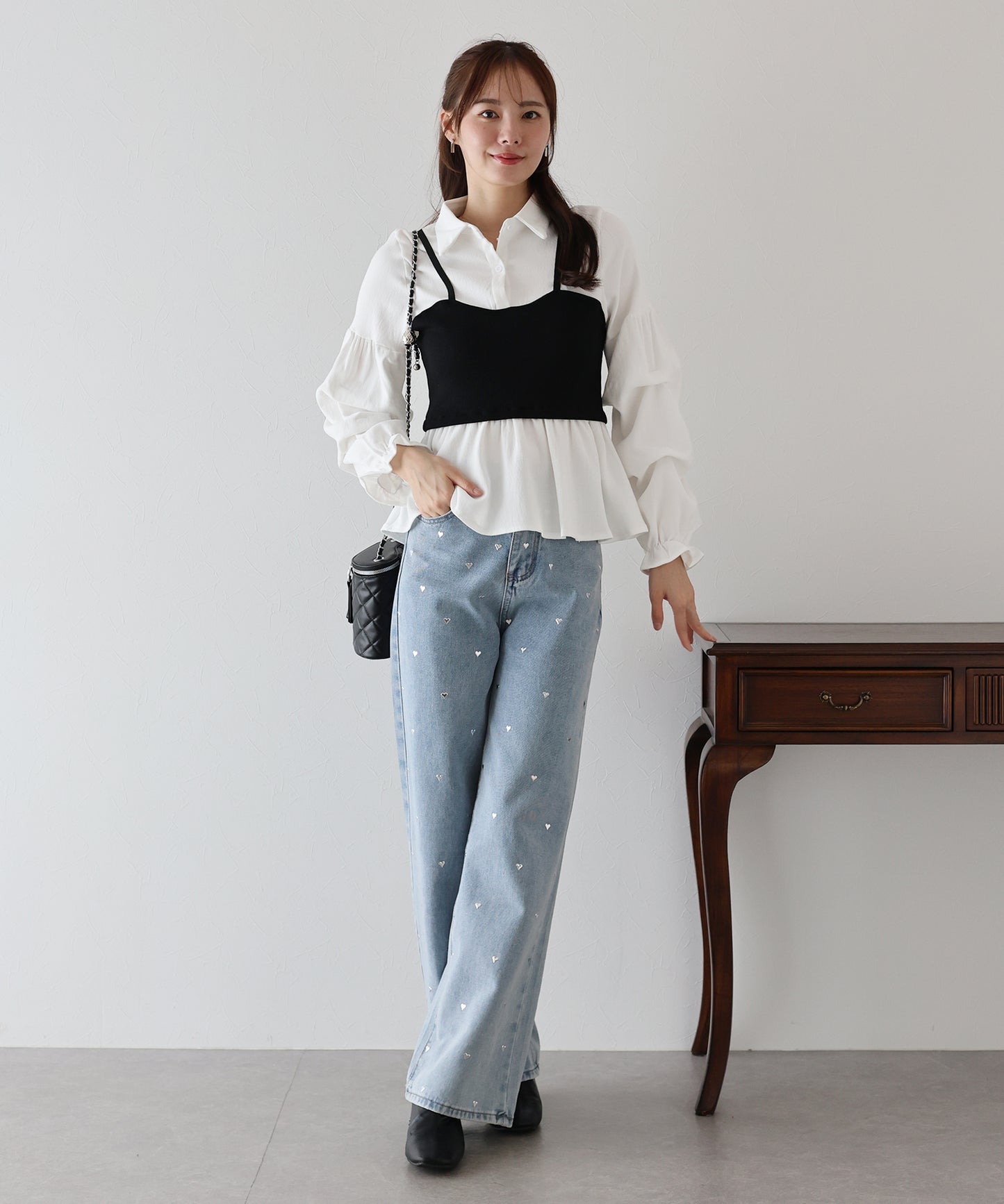 【TIME SALE】ビスチェレイヤードコーデュロイシャツ