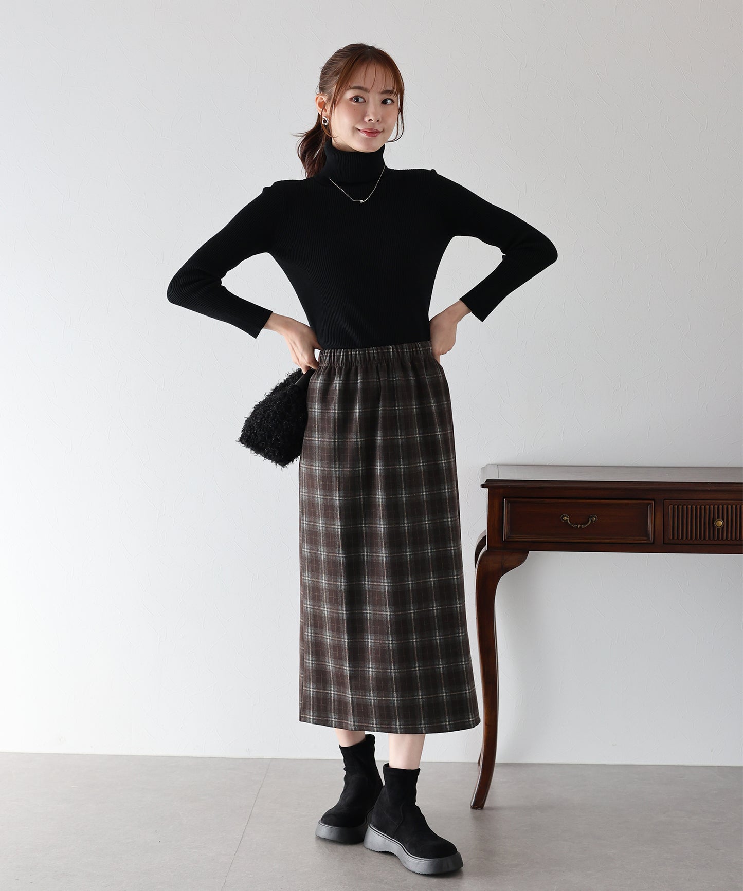 【TIME SALE】チェック柄タイトスカート