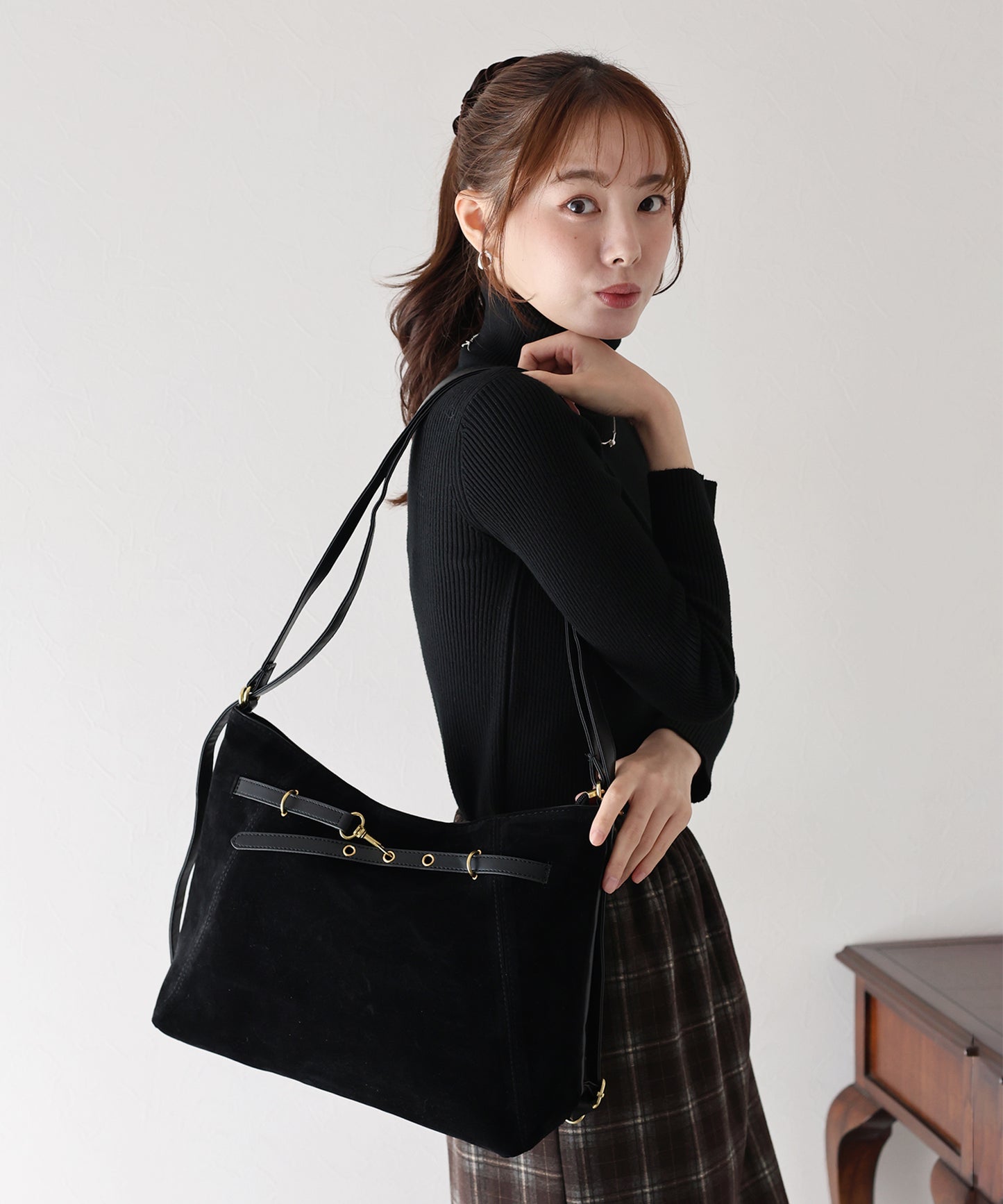 【早割5％OFF】3wayスウェードフロントベルトバッグ