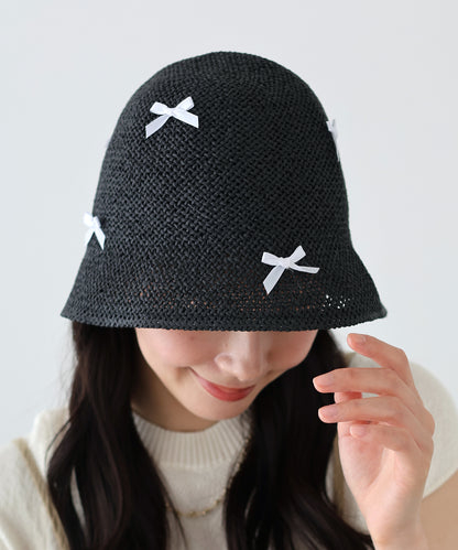 【SALE】リボン付ペーパークローシュハット