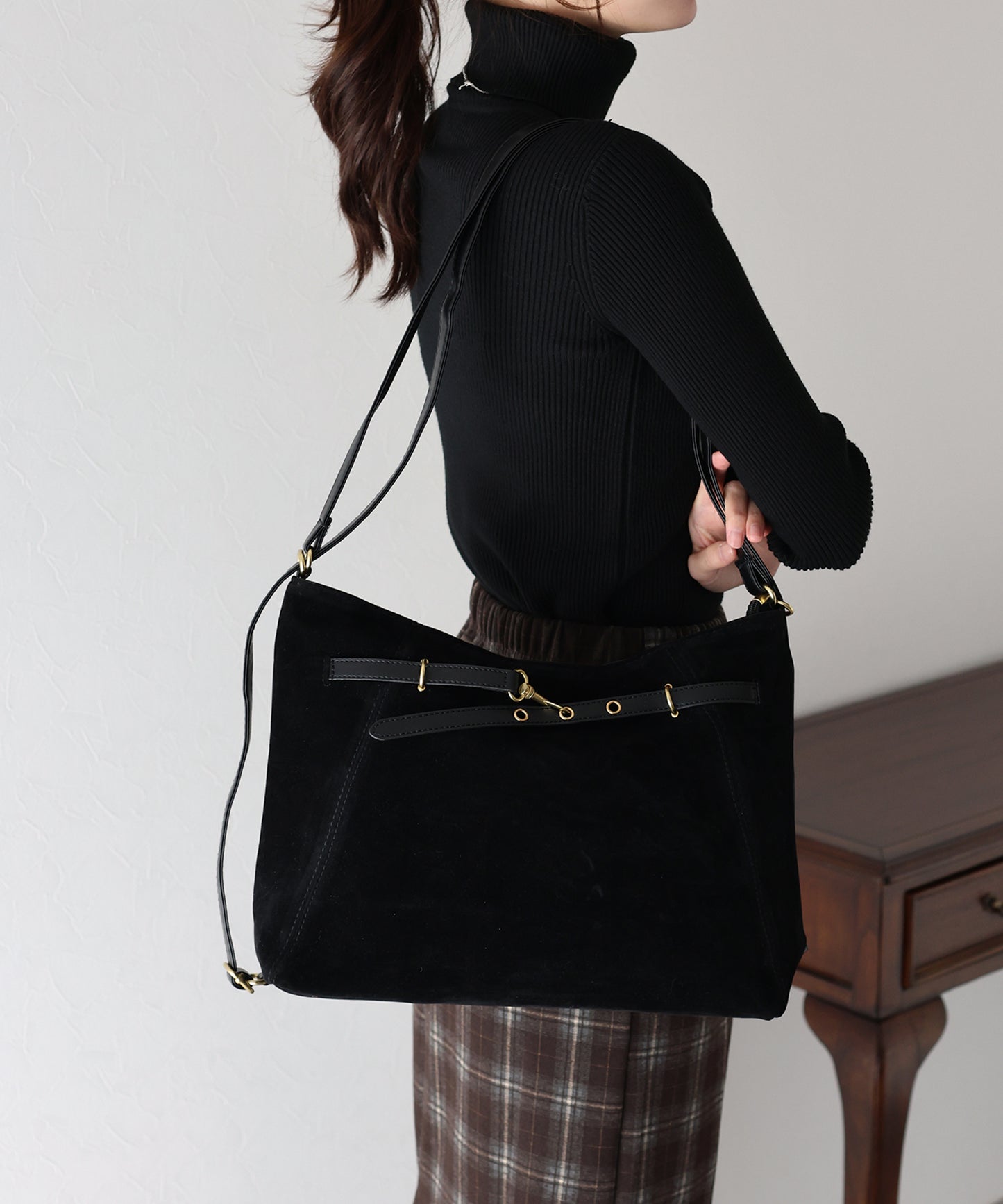 【早割5％OFF】3wayスウェードフロントベルトバッグ