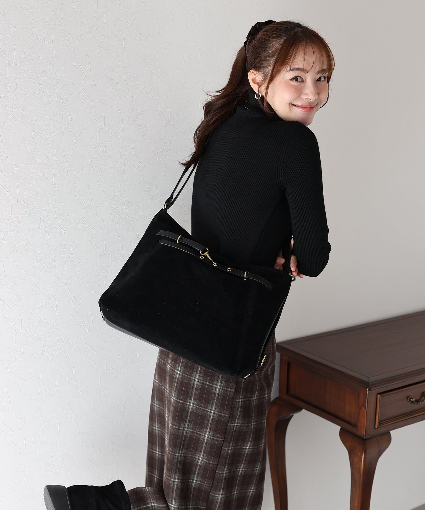 【早割5％OFF】3wayスウェードフロントベルトバッグ