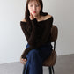 【TIME SALE】シアーベロアオフショルTシャツ【ネコポス】