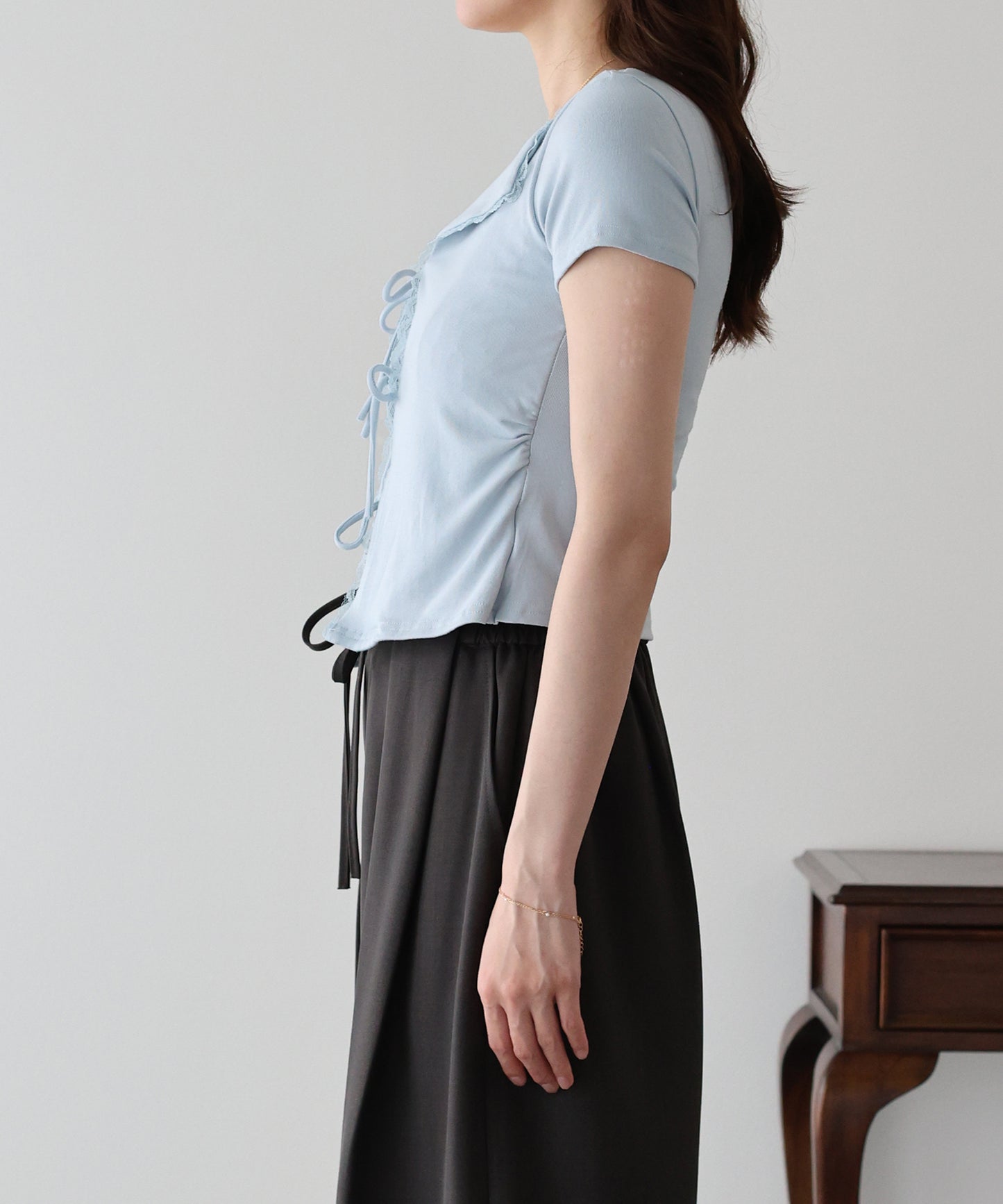 【早割5％OFF】トリムレースリボンカットソー【メール便】