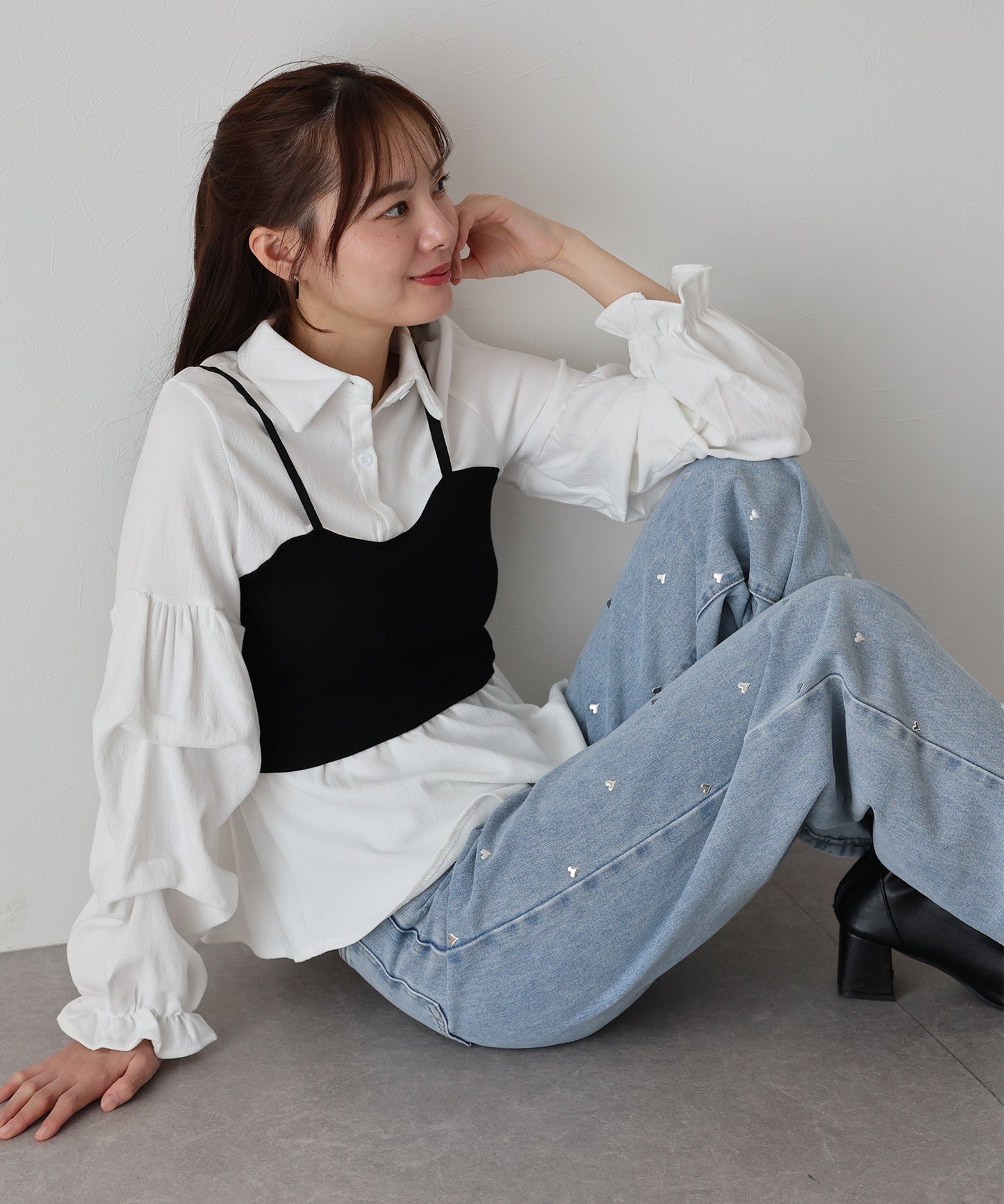 【早割5％OFF】ビスチェレイヤードコーデュロイシャツ
