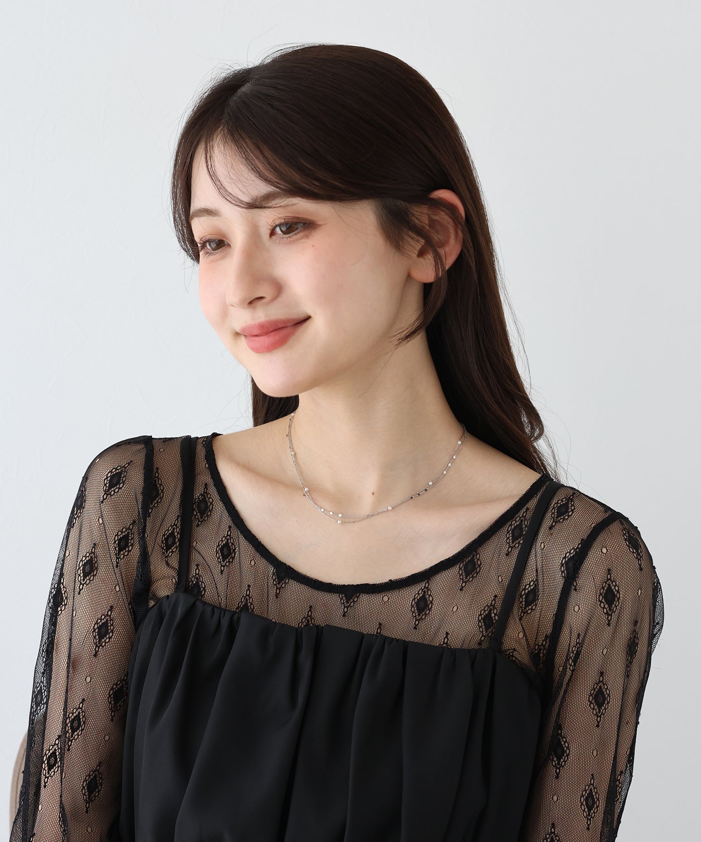 【新商品限定5％OFF（木）】2連ステーションネックレス / ニッケルフリー【ネコポス】