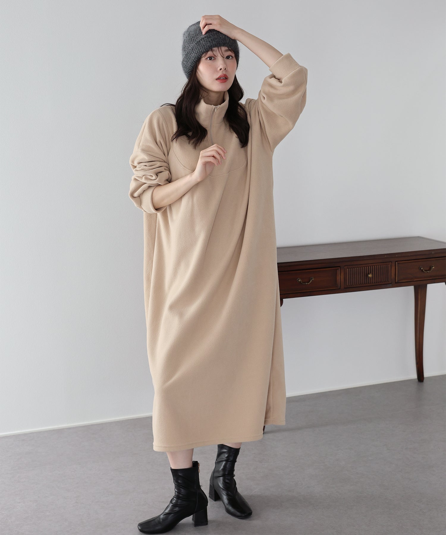 ハーフジップフリースワンピース – BLUE ONLINE