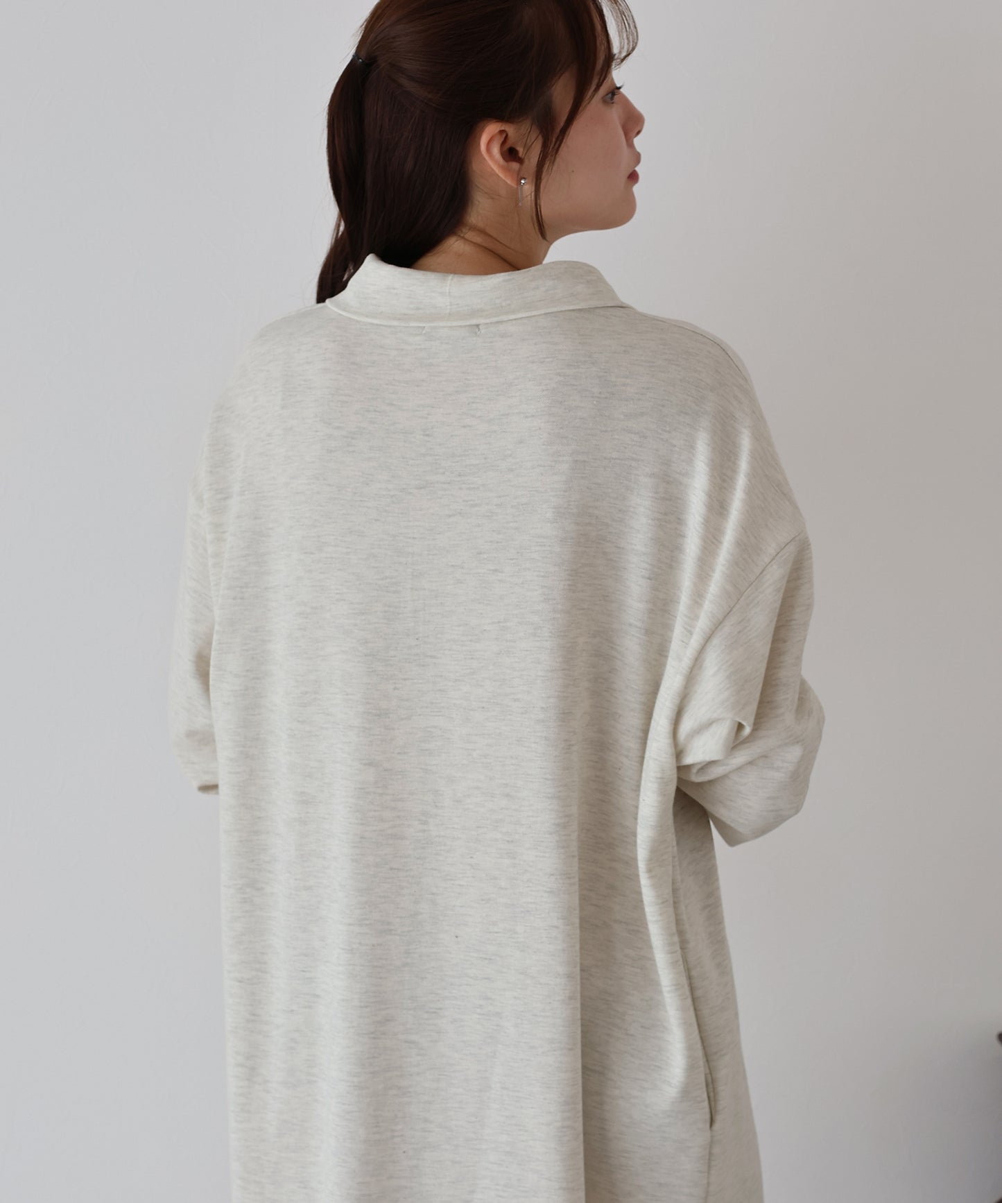 ハーフジップスウェットワンピース