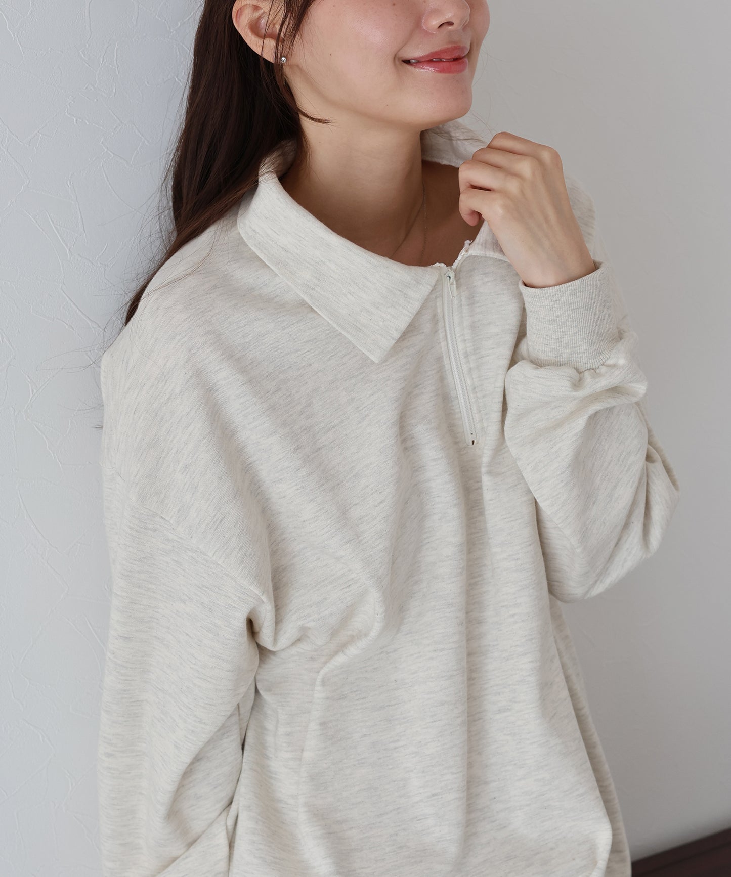 【早割5％OFF】ハーフジップスウェットワンピース