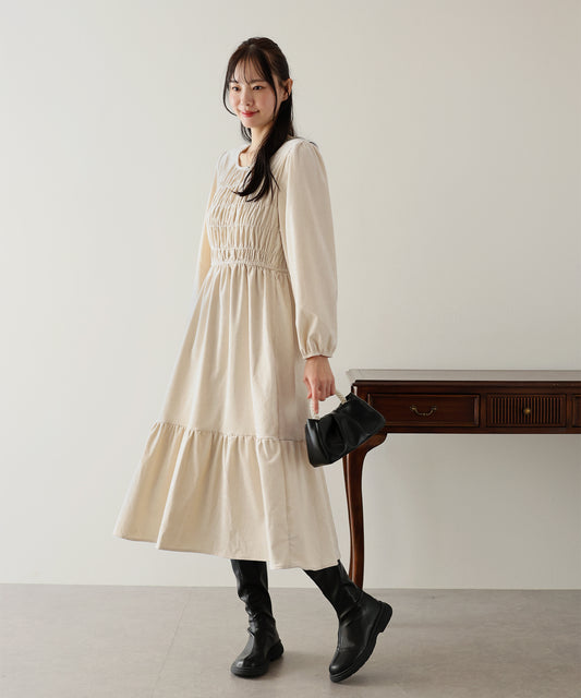 ベロアシャーリングワンピース