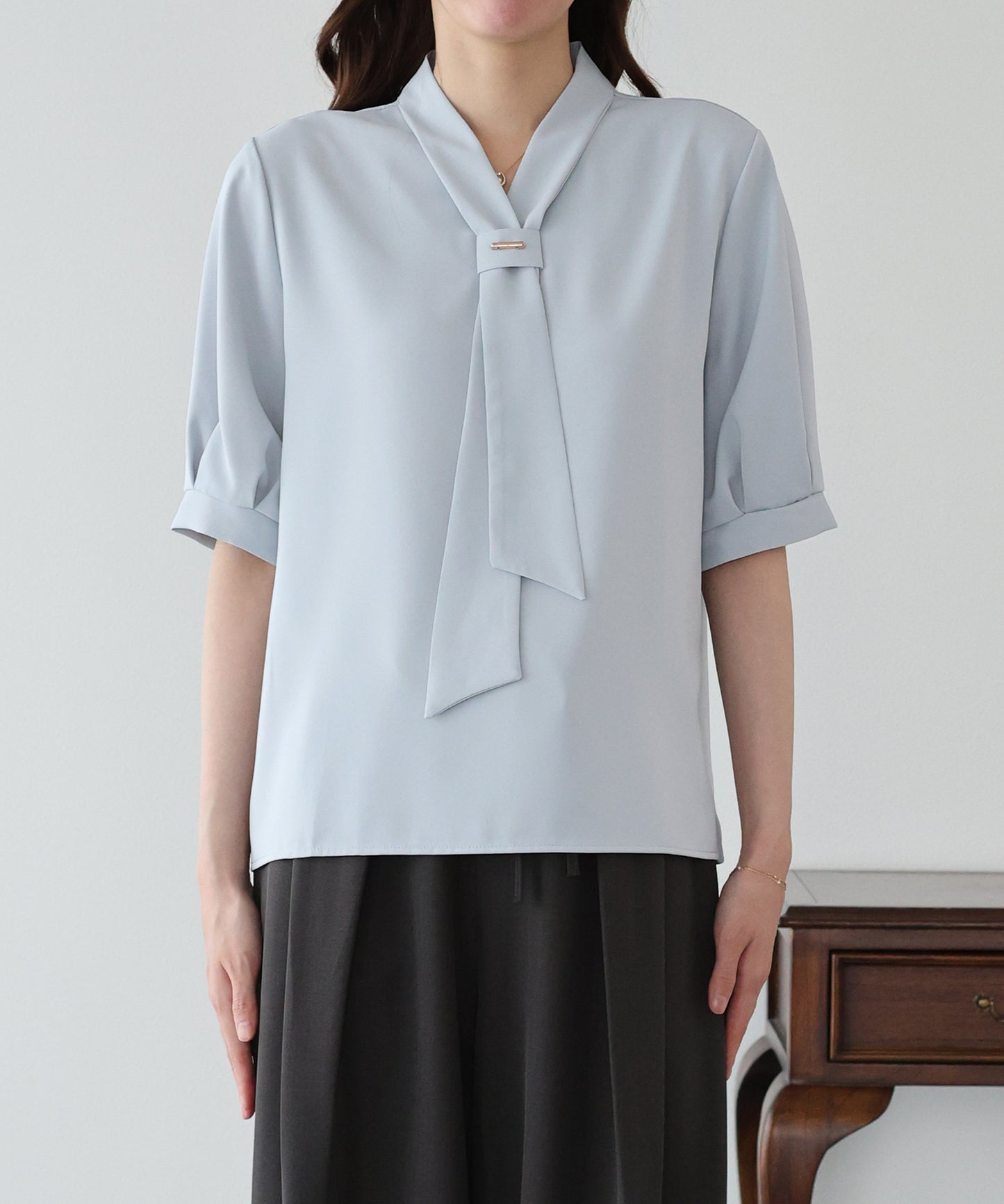 【早割5％OFF】メタルバーボウタイブラウス【メール便】