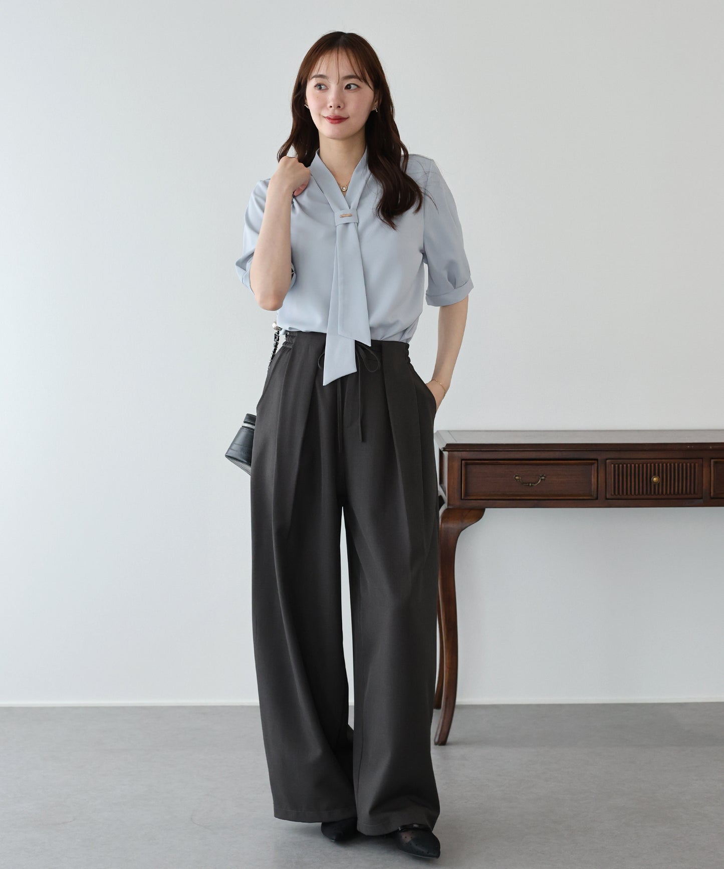 【早割5％OFF】メタルバーボウタイブラウス【メール便】