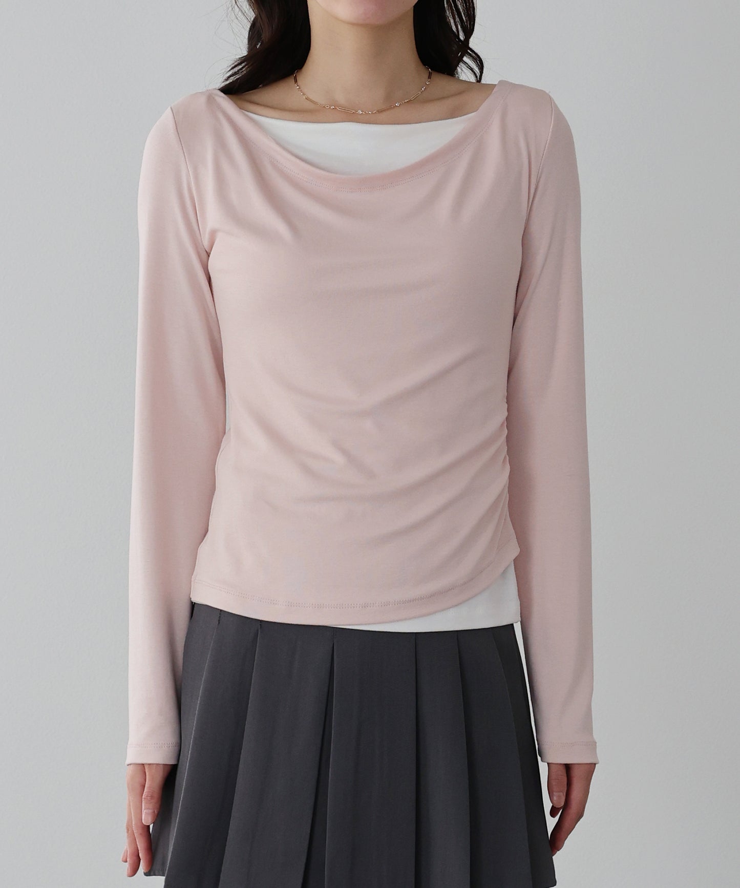 【早割5％OFF】ドレープレイヤードトップス【ネコポス】