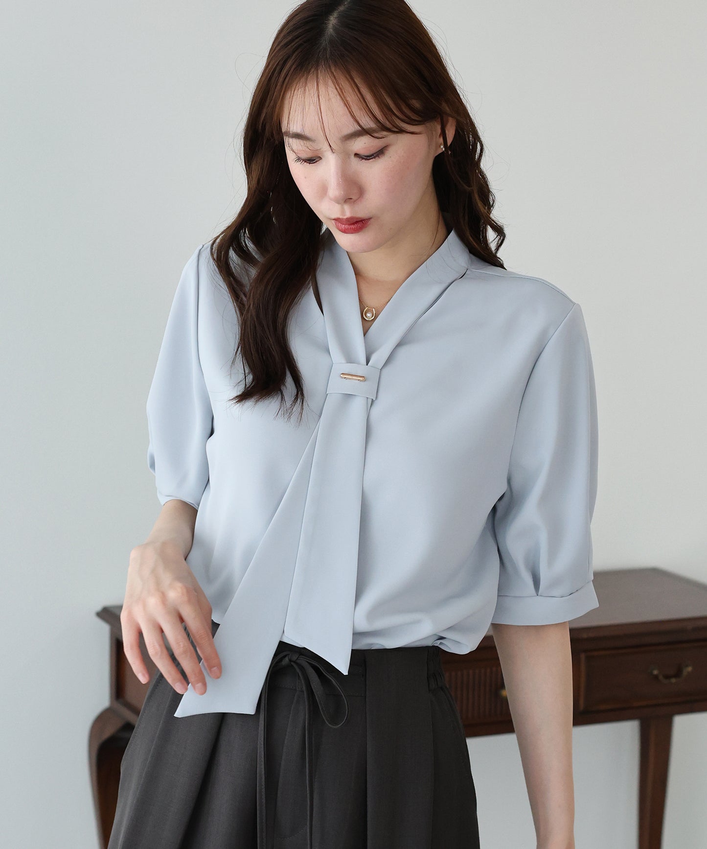 【早割5％OFF】メタルバーボウタイブラウス【メール便】