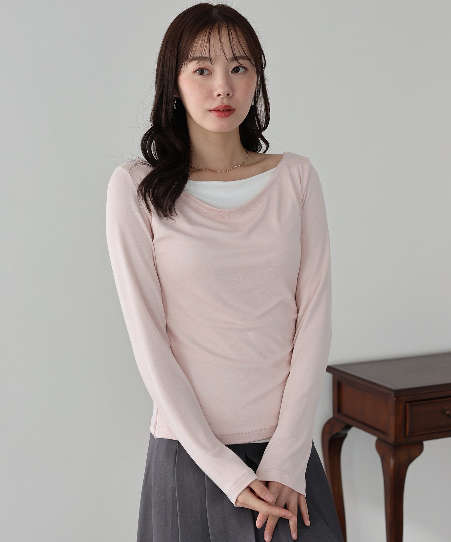 【早割5％OFF】ドレープレイヤードトップス【ネコポス】