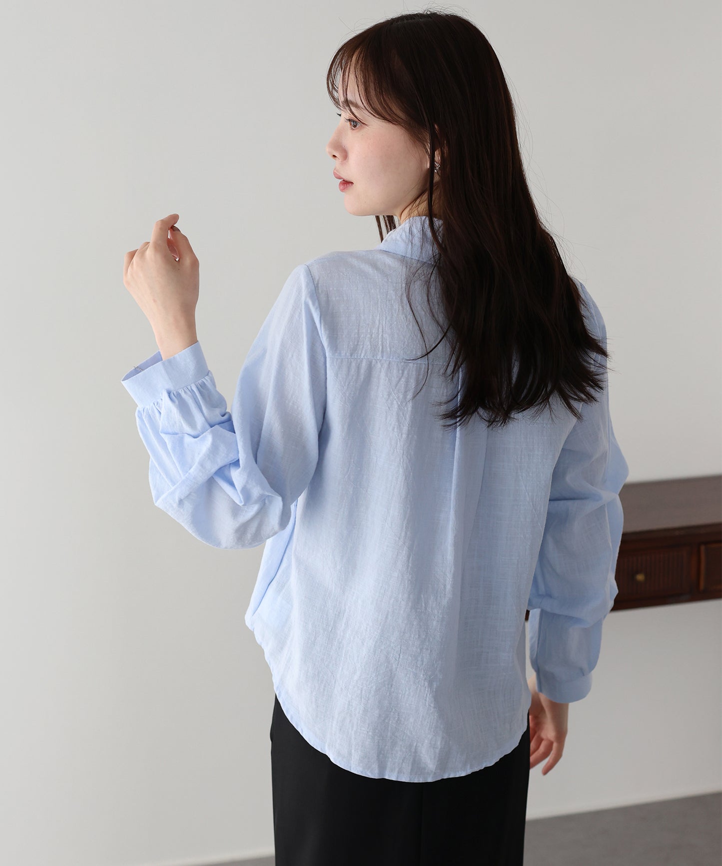 【早割5％OFF】ギャザーペプラムブラウス【ネコポス】