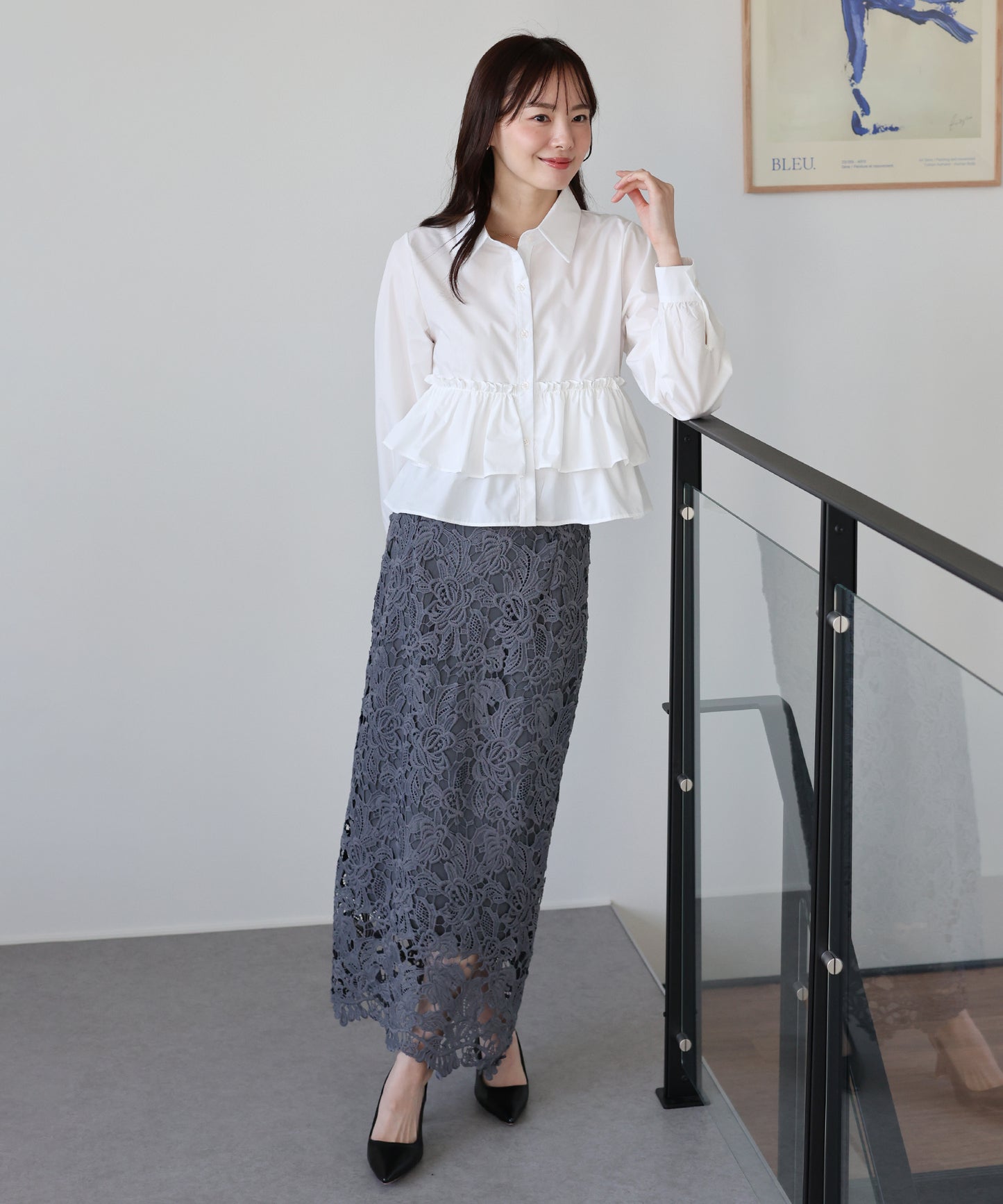 ティアードフリルペプラムブラウス【ネコポス】