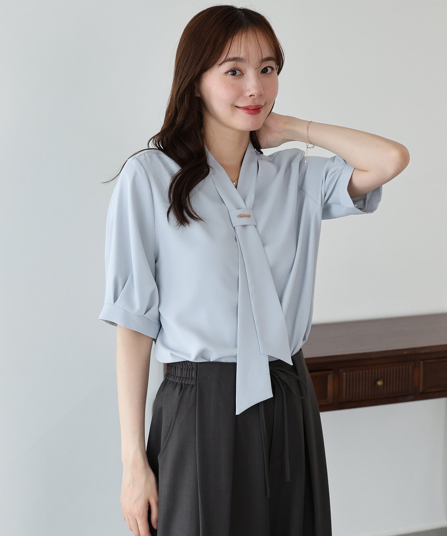 【早割5％OFF】メタルバーボウタイブラウス【メール便】