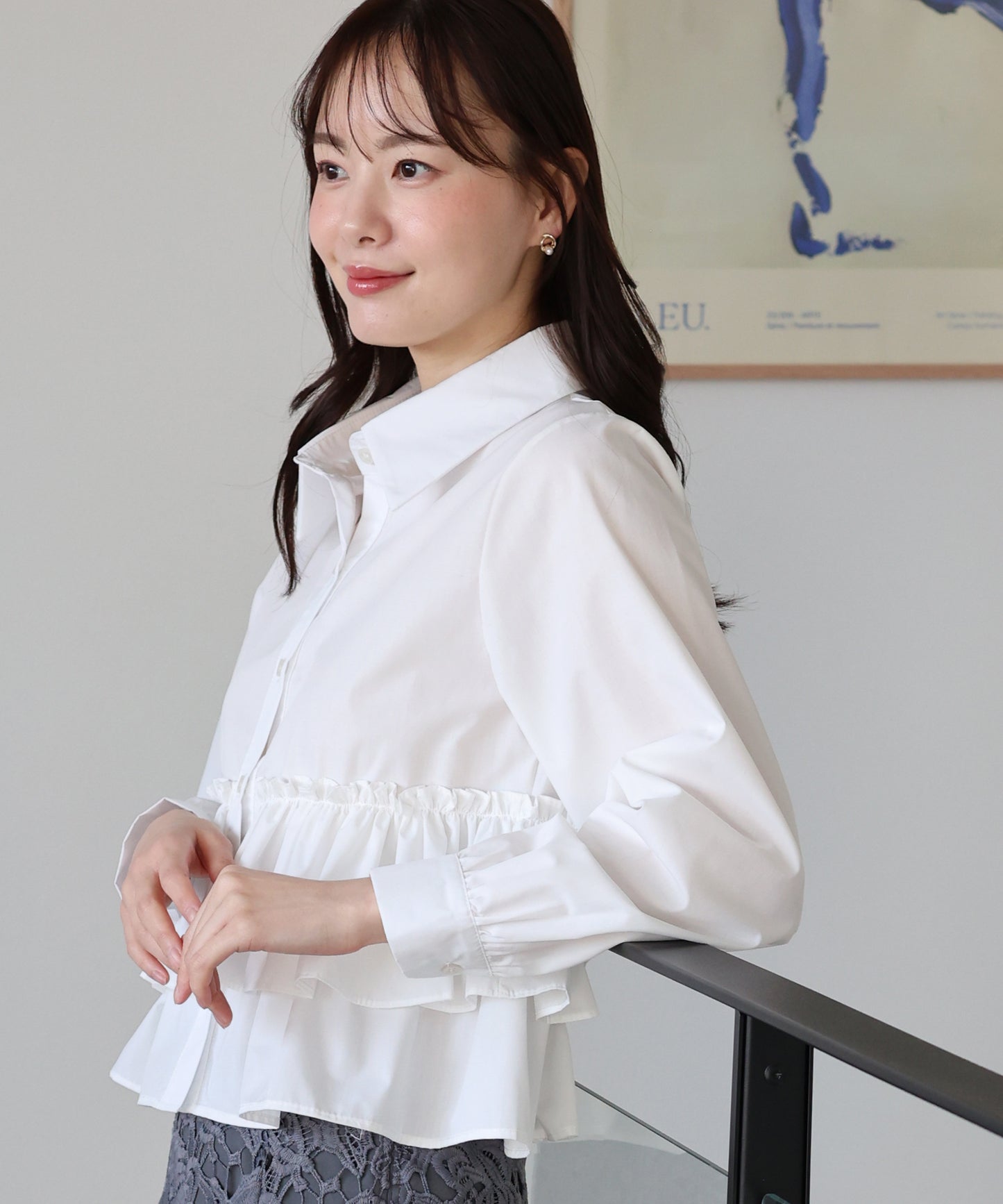 ティアードフリルペプラムブラウス【ネコポス】