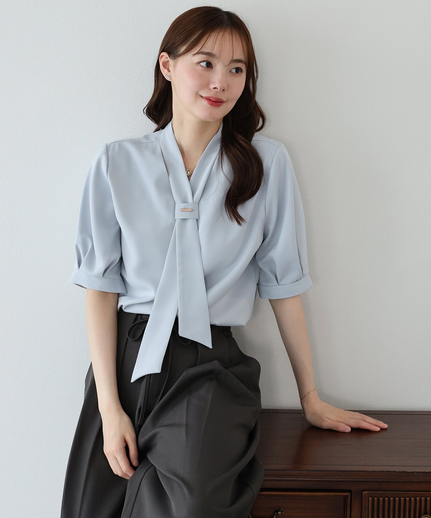 【早割5％OFF】メタルバーボウタイブラウス【メール便】