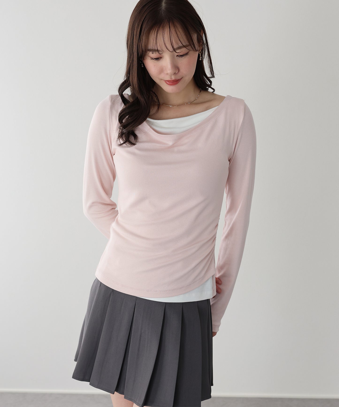 【早割5％OFF】ドレープレイヤードトップス【ネコポス】