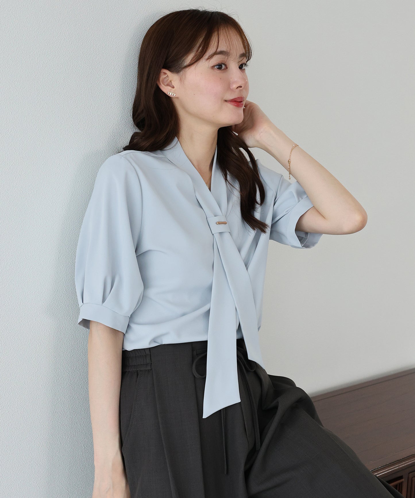 【早割5％OFF】メタルバーボウタイブラウス【メール便】