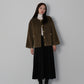 金ボタンウールシャギーコート[J by blue]