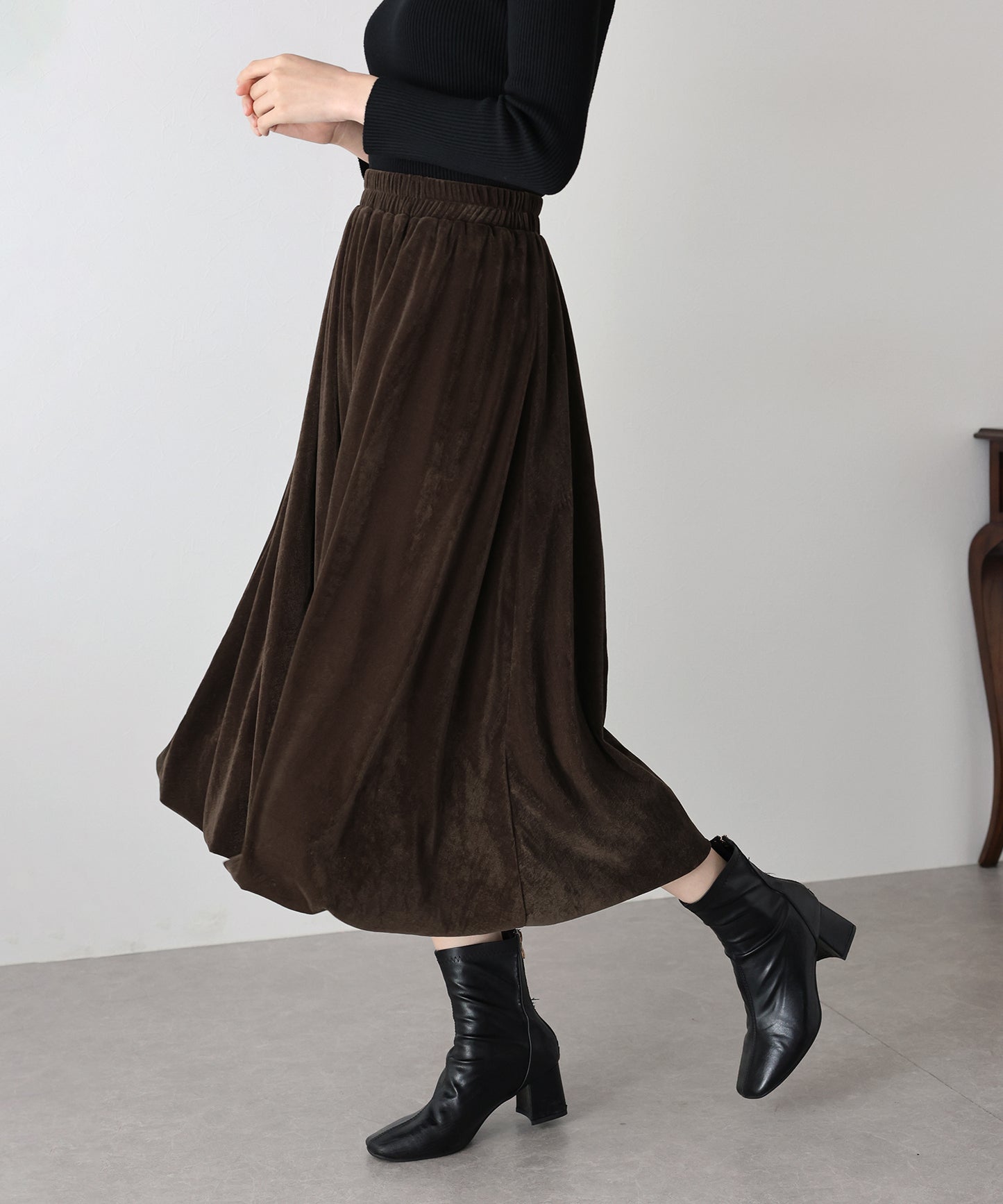 ベロアバルーンスカート