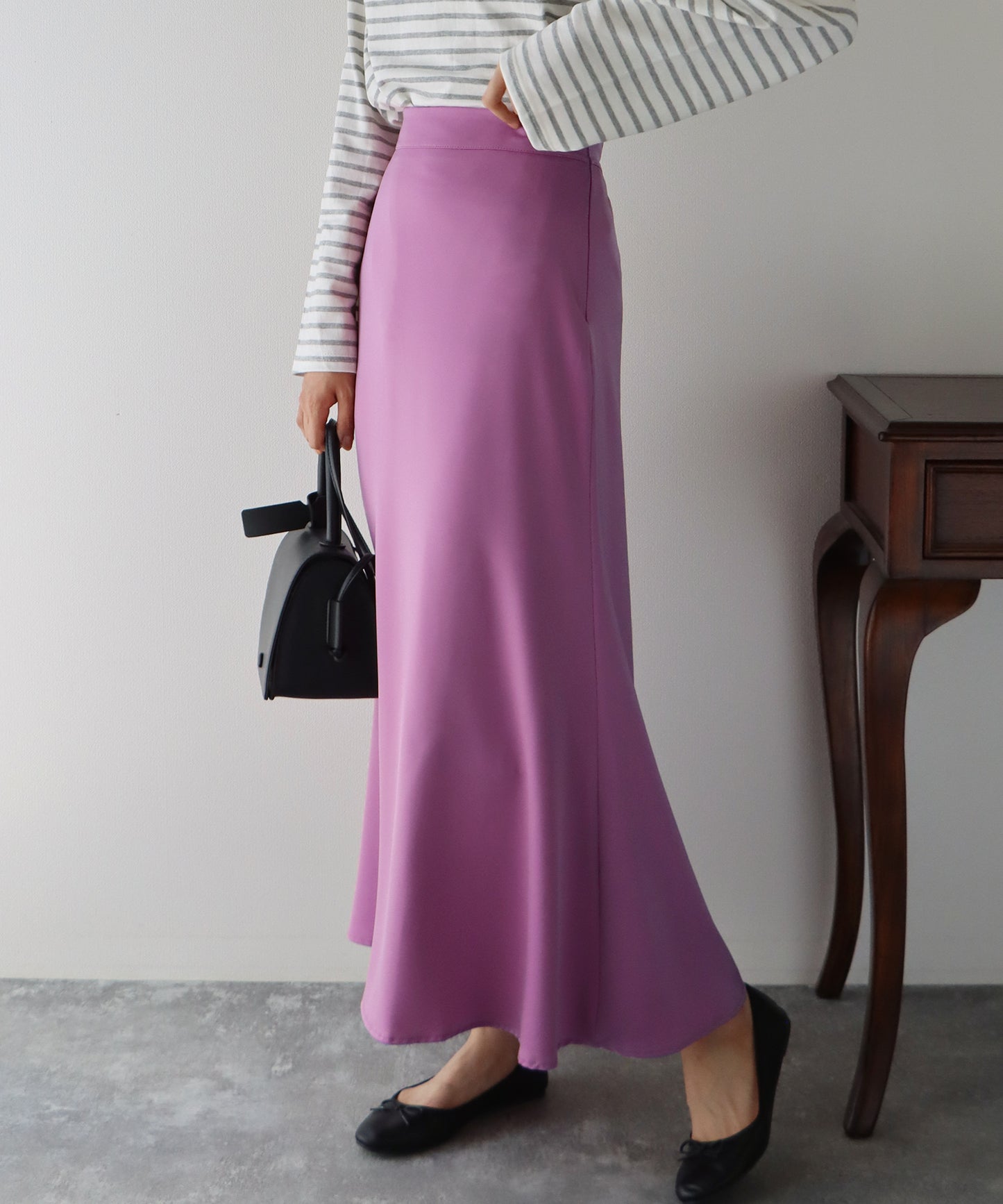 【SALE／50%OFF】サテンマーメイドスカート