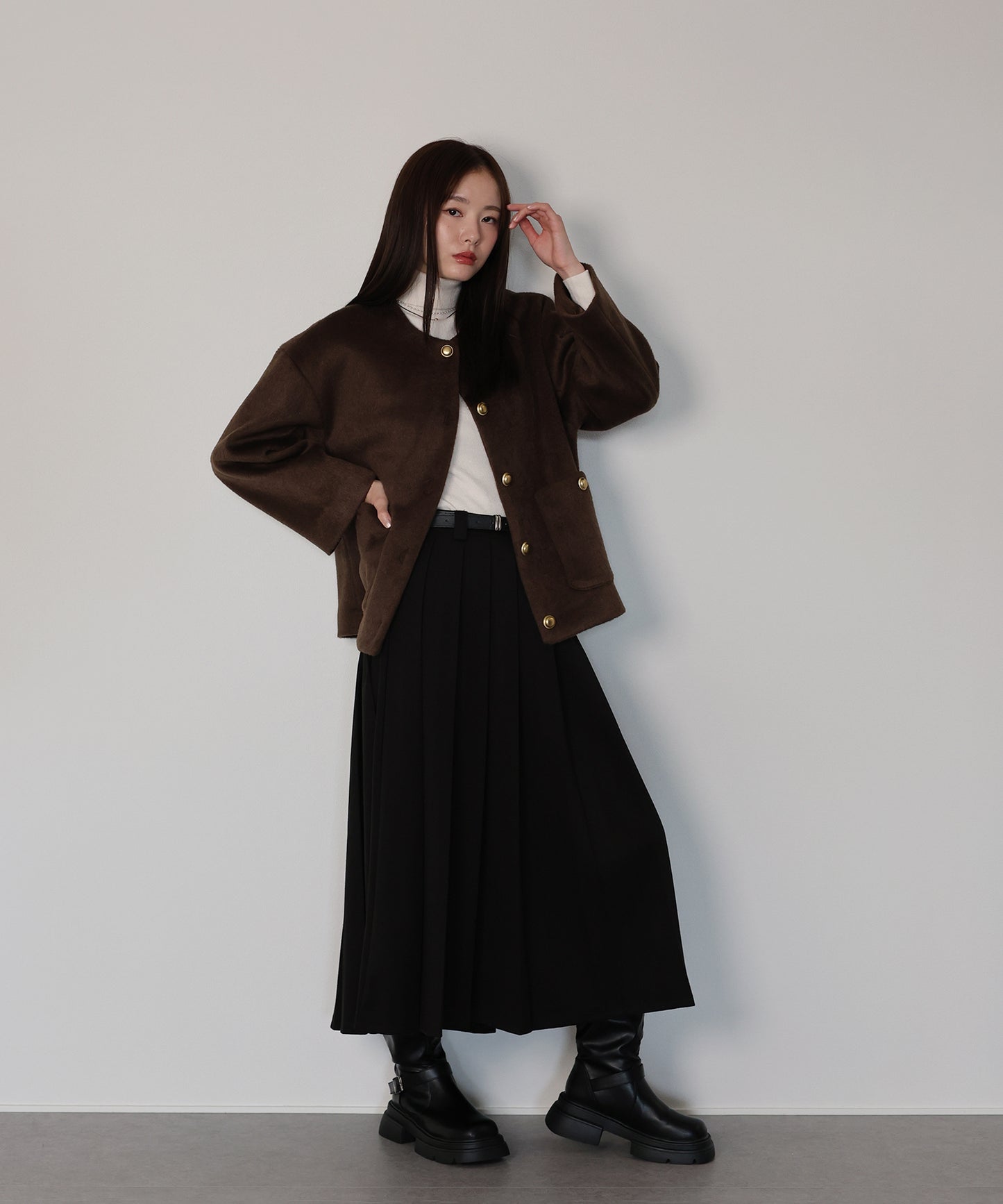 メルトンプリーツスカート