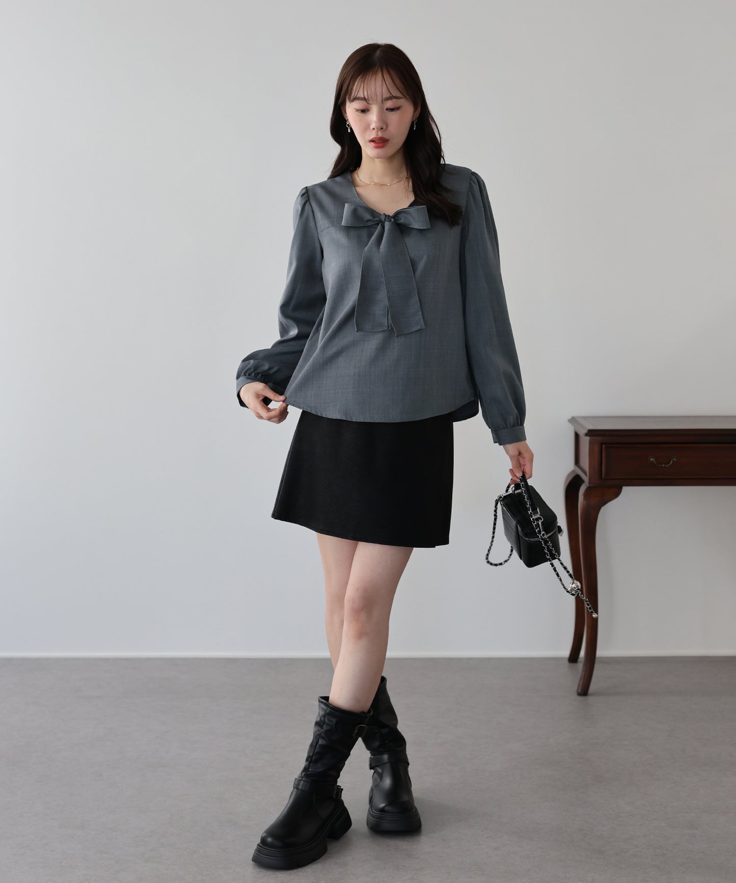 【早割5％OFF】リボンボウタイブラウス【ネコポス】