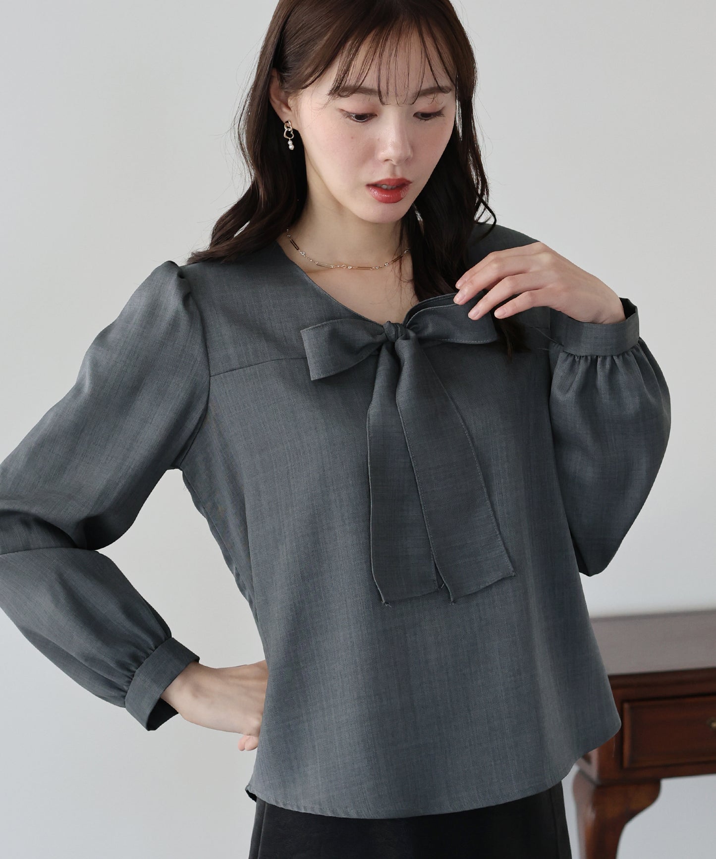 リボンボウタイブラウス【ネコポス】