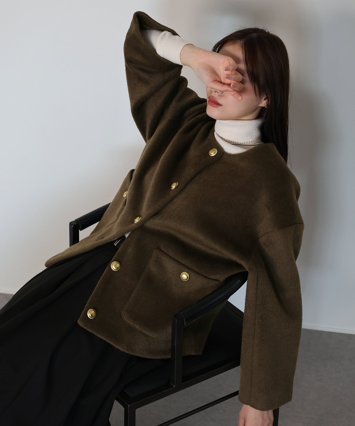 金ボタンウールシャギーコート[J by blue] – BLUE ONLINE