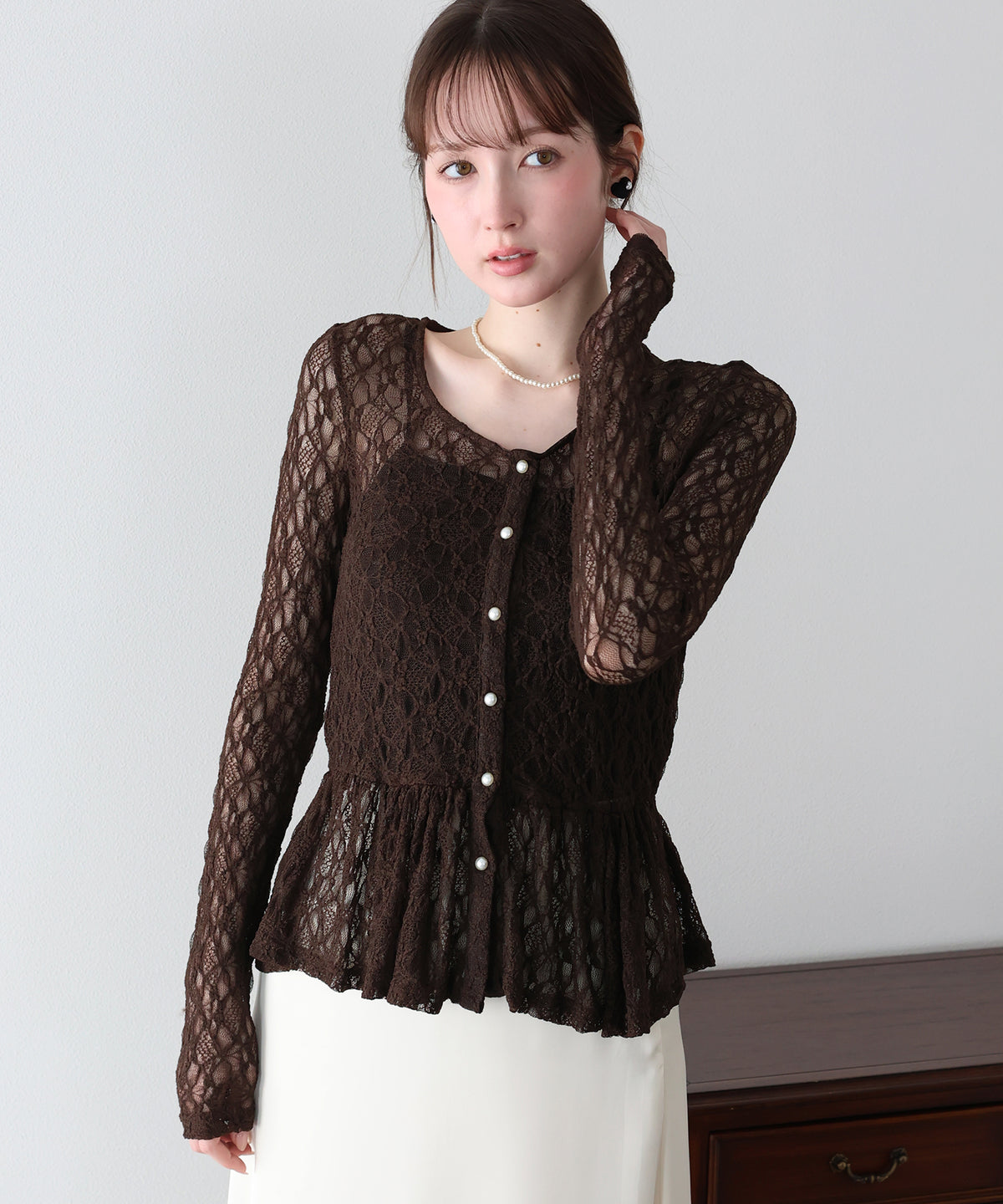 【早割5％OFF】レースペプラムカットソー【メール便】