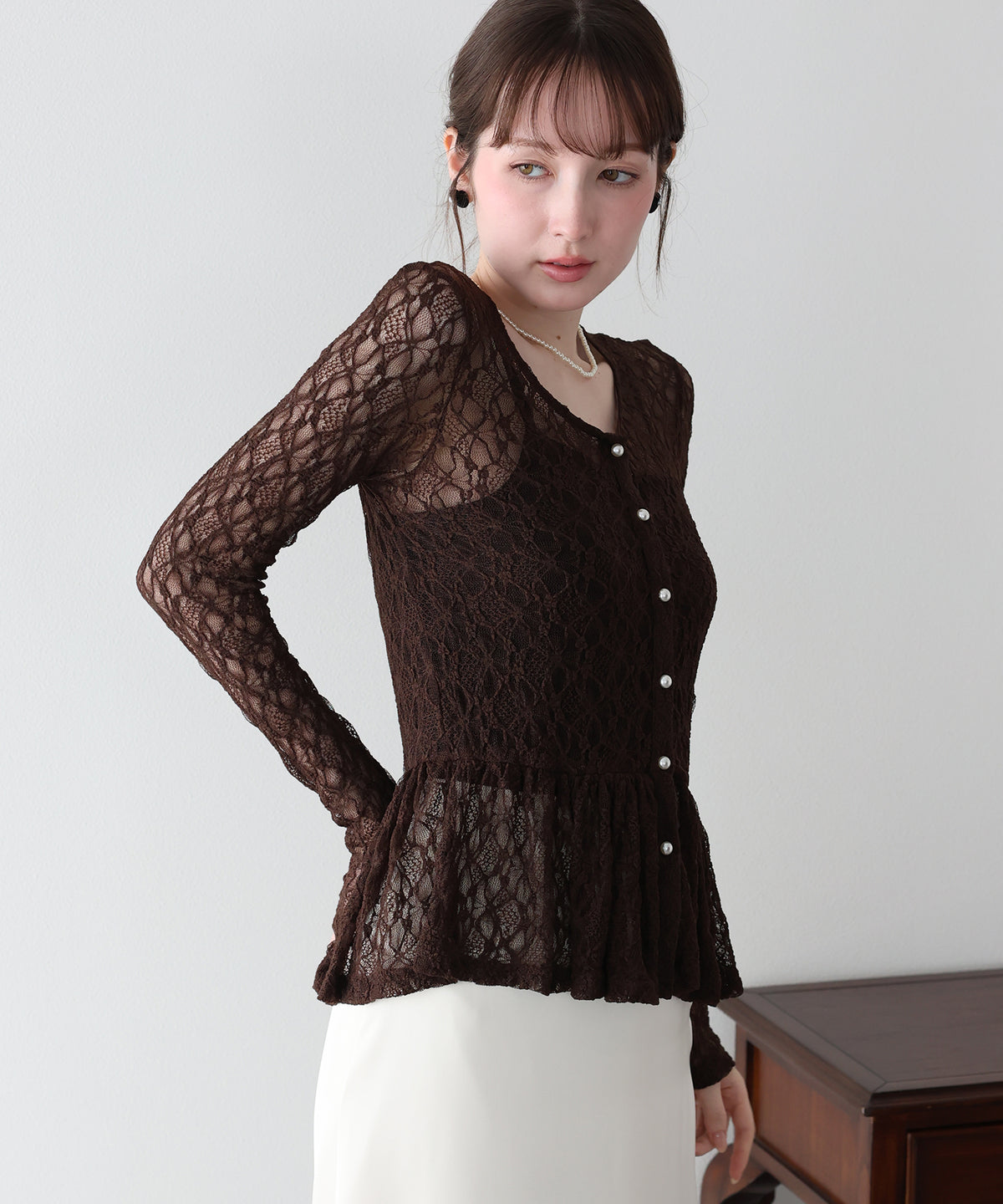 【早割5％OFF】レースペプラムカットソー【メール便】