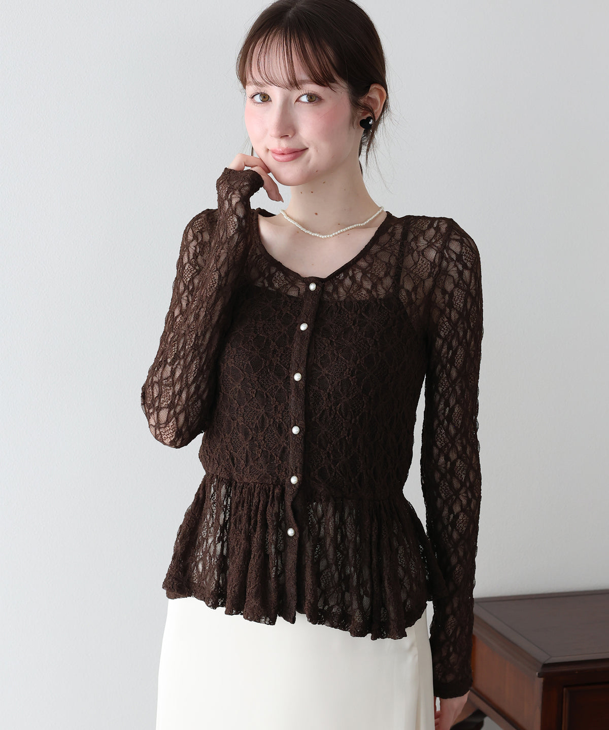【早割5％OFF】レースペプラムカットソー【メール便】