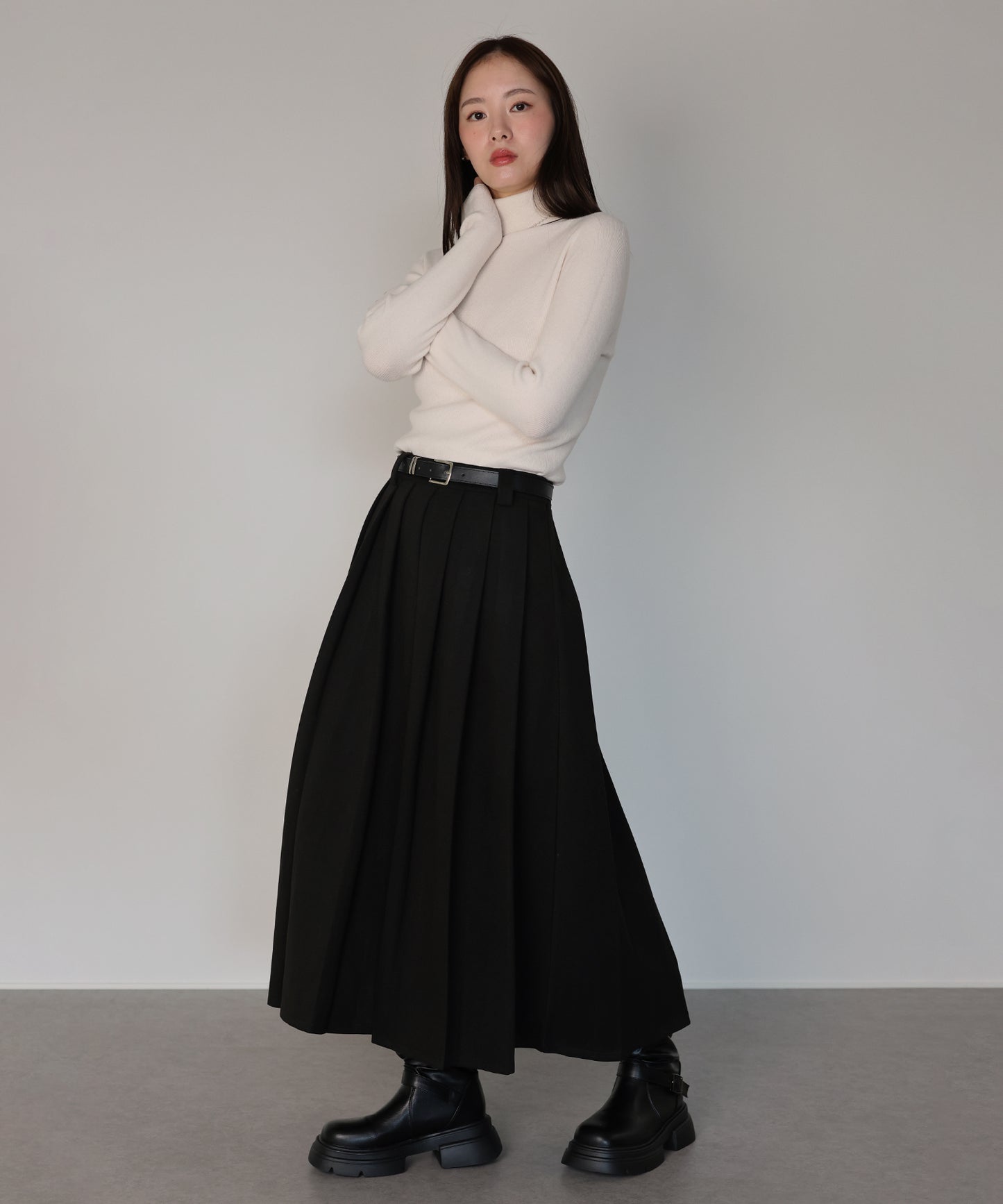 メルトンプリーツスカート