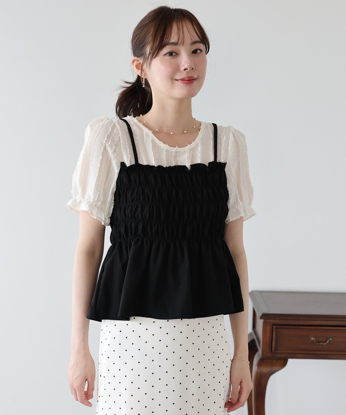 【早割5％OFF】ビスチェレイヤードブラウス【メール便】