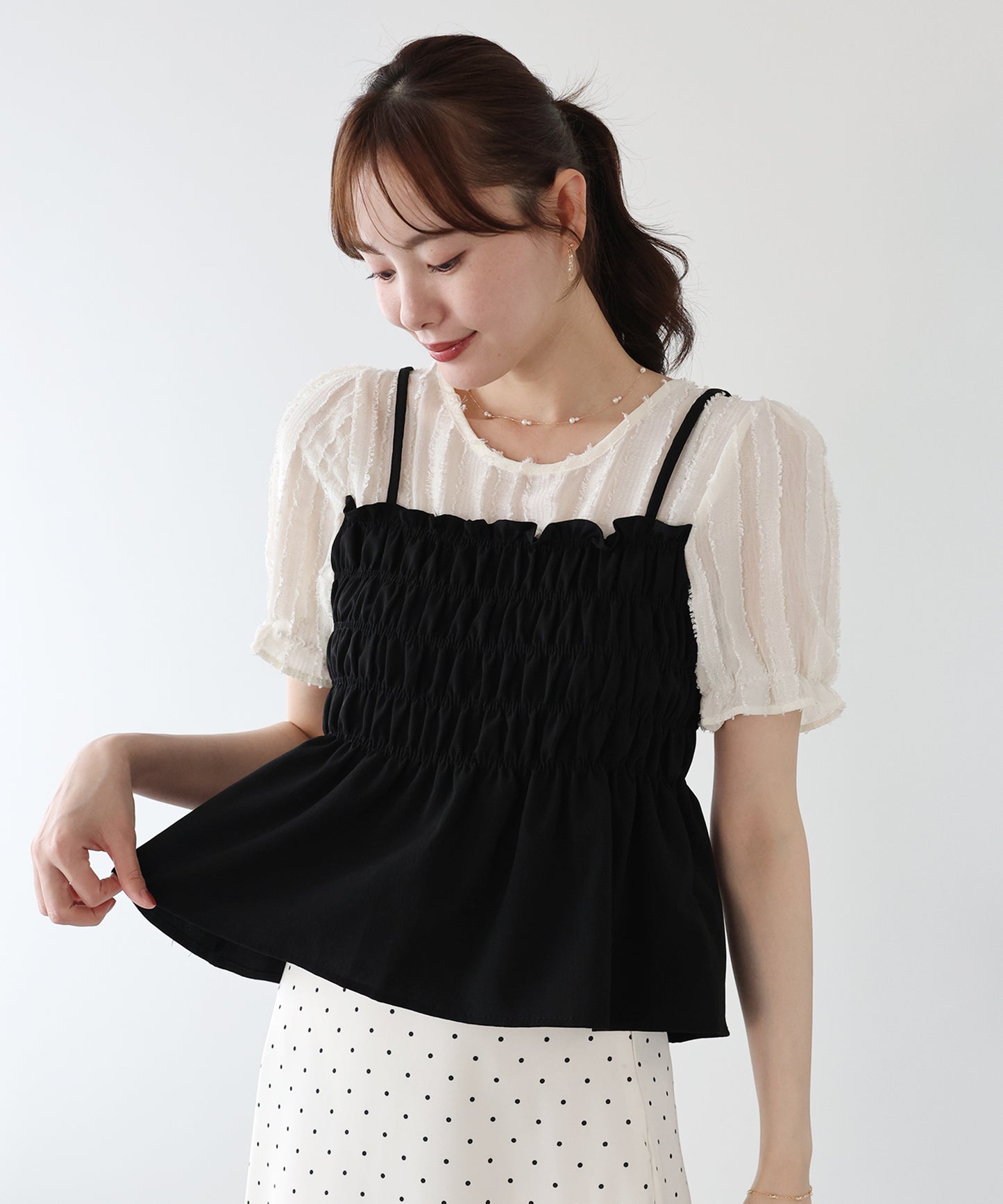 【早割5％OFF】ビスチェレイヤードブラウス【メール便】