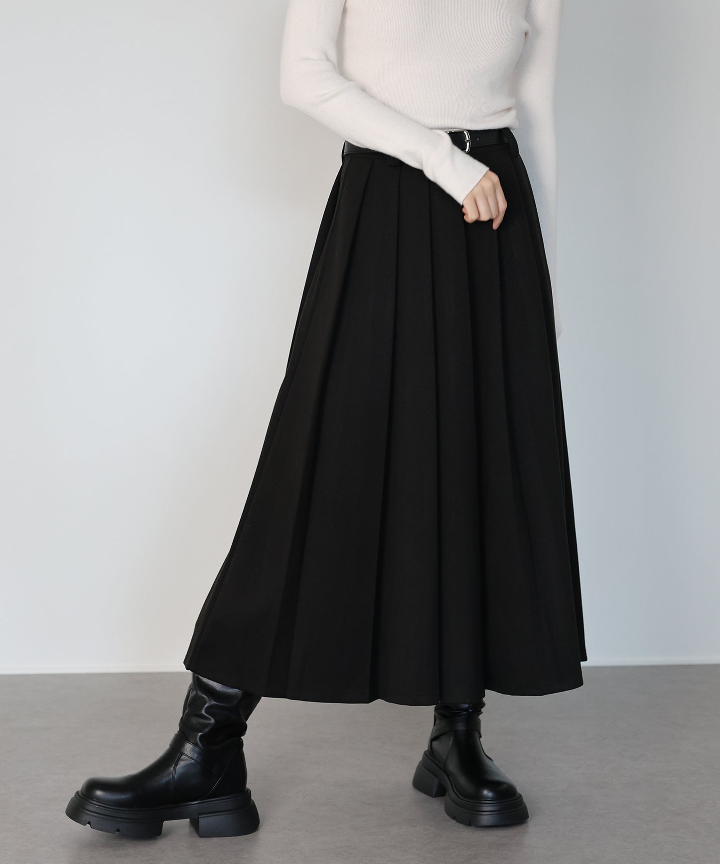メルトンプリーツスカート