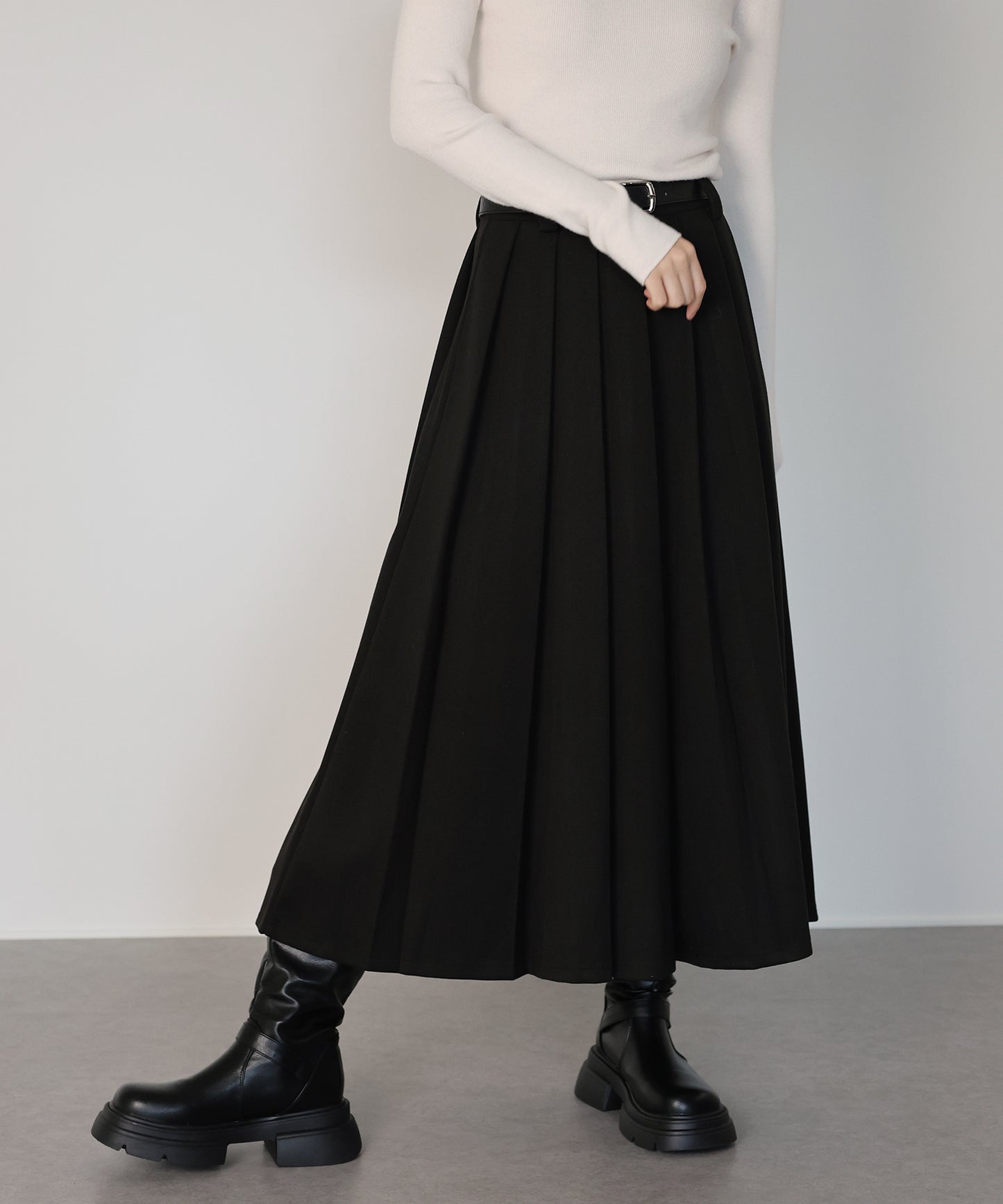 メルトンプリーツスカート