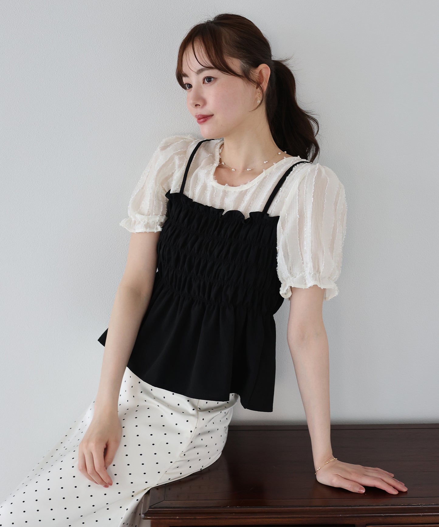 【早割5％OFF】ビスチェレイヤードブラウス【メール便】
