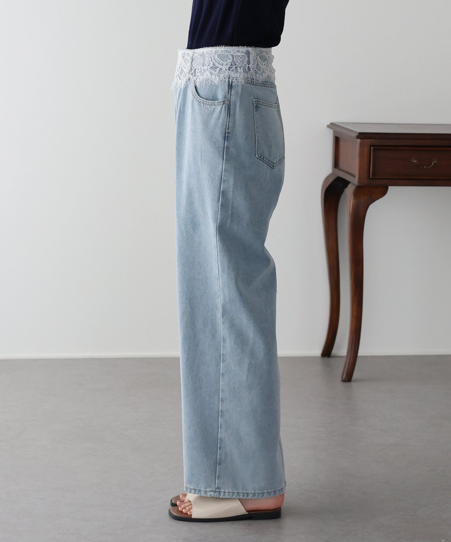 【早割5％OFF】ウエストレースデニムパンツ