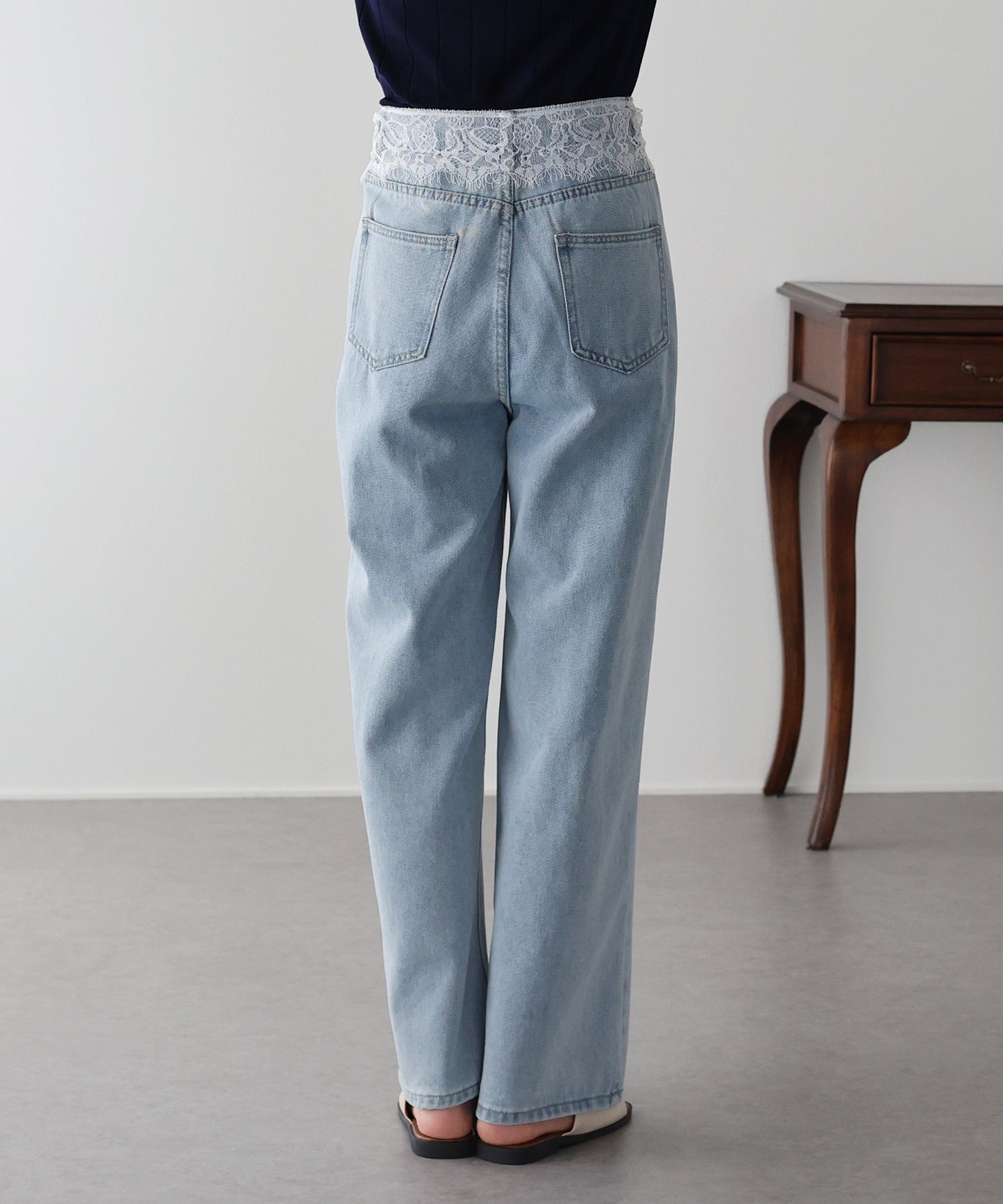 【早割5％OFF】ウエストレースデニムパンツ